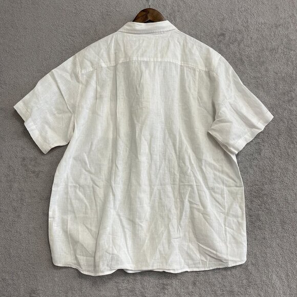 NEW Weatherproof Vintage Linen Men's XXL White Short Sleeve  Button Up  Shirt - Picture 3 of 7